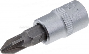 Торцевая головка короткая с битой 1/4" PZ1, СТАНКОИМПОРТ, CS-14.12.PZ1