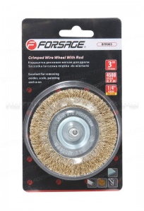 Кордщетка дисковая латунная для дрели 60мм, в блистере Forsage F-BFR025