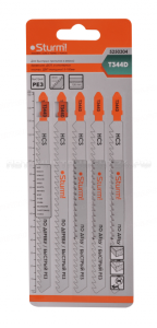 5250304 Пилки для лобзика Sturm! T344D 5шт быстрый рез,5-100мм, мяг.древ, ДСП, ДВП,стол.плиты