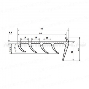 Профиль 5010 уплотнительный на дверь фургона (рефрижератор) L=2.6 м/п