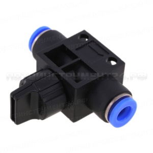Соединитель тормозных трубок ПВХ, фитинг пластиковый прямой с краном D=6x6 мм
