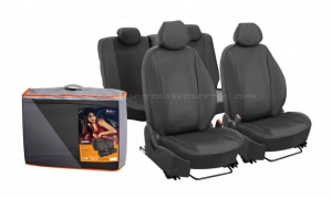 Чехлы для Mitsubishi Outlander (11-18 г.) "Лима", 13 пред., задн.спин. 1/3, экокожа перф., черн. AIRLINE, ACCS-L-62
