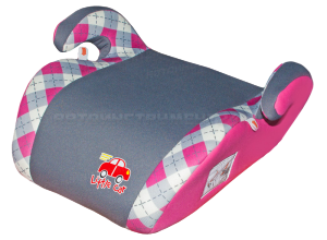 Бустер детский 22-36кг. Little Car Smart клетка-розовый