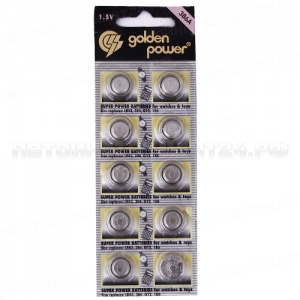 Элемент питания SR43W: 386-BC10 SALINE таблетка (часы, калькул.,слух.аппараты и пр.) 1,55V GOLDEN POWER /10/500