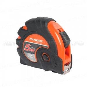 Рулетка PATRIOT MTP-5, ударопрочный корпус, обрезиненная, 5м, 350005005