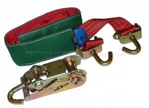 Стяжка (ремень) креп автом в автовозе, резинотканевый чехол (03м, 50 мм) 5-10 тонн (лента+мех)(10шт)