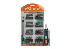 1040-08-SS58 Отвертка с насадками , 58 ПРЕДМЕТОВ, БИТЫ С ДЕРЖАТЕЛЕМ, Sturm!