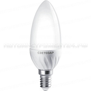 Лампа СВЕТОЗАР светодиодная "LED technology", цоколь Е14, яркий белый свет (4000К), 230В, 3Вт (25)