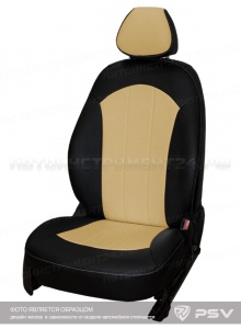 Чехлы Toyota Camry V50 2011 черно-бежевая экокожа "Оригинал"