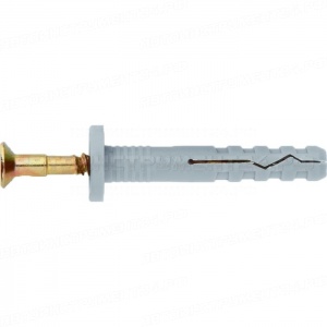 Дюбель-гвоздь полипропиленовый с цилиндрическим бортиком 6 х 40 мм, 200 шт. СИБРТЕХ