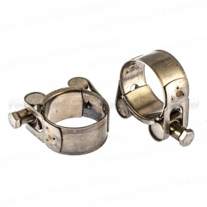 Хомуты металлические, силовые 32-35 мм, ширина 20 мм, шарнирный, W4, 2 шт. Сибртех