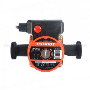 Насос циркуляционный Patriot CP 2560, 40/68/100 Вт. Напор 6 м., d - 25 мм., кабель 0,9 м, евровилка в комплекте, 315302622