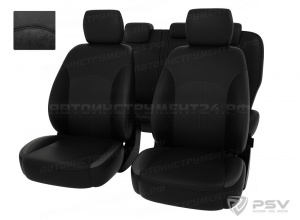 Чехлы Ford Mondeo IV 2007-2015г (Titanium) черная экокожа + черная алькантара "Оригинал"
