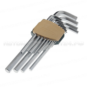 Набор ключей RF-5137XL Г-образных 6-гранных экстра длинных 13пр.(2, 2.5, 3-8, 10, 12, 14, 17, 19мм)в пластиковом держателе ROCKFORCE /1