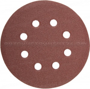 Круг шлифовальный универсальный STAYER "MASTER" из абразивной бумаги на велкро основе, 8 отверстий, Р80, 125мм, 5шт