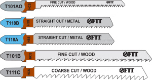 Набор полотен для электролобзика 5 шт. (T111C; T101BR; T101AO; T118A; T118B)