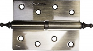 Петля дверная разъемная ЗУБР "ЭКСПЕРТ", 1 подшипник, цвет ст. латунь (AB), левая, с крепежом, 100х75х2,5мм,2шт