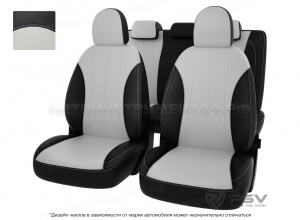 Чехлы Kia Sorento II 2009 чер-бел экокожа "Оригинал"