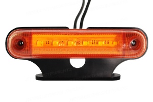 Фонарь габаритный LED 12-24V, желтый (L=115мм, 6-светодиодов, с кронштейном)