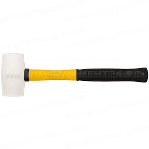 Киянка резиновая белая, фиберглассовая ручка 45 мм ( 230 гр )