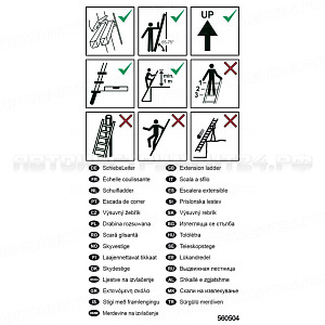 Наклейка "Информация о выдвижных лестницах" Krause MONTO, 200211