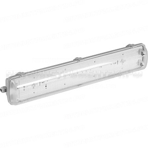 Светильник СВЕТОЗАР пылевлагозащищенный для люминесцентных ламп, Т8, IP65, G13, 2х18Вт