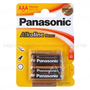 Элемент питания AAA: LR03-BC4 ALKALINE POWER ESSENTIAL 1,5V PANASONIC /4/60/1200