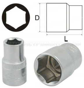 Головка 8мм 1/2" 6-гранная сатиновая