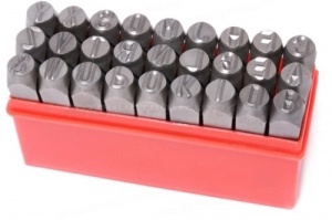 Набор штампов RF-02703 буквенных 3мм, 27пр., в пластиковом футляре ROCKFORCE /1 NEW