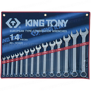 Набор комбинированных ключей, 5/16"-1-1/4", 14 предметов KING TONY 1214SR