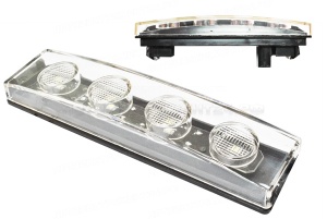 Фонарь габаритный на кабину (в козырек-вставн.) SCANIA-4/R/G, LED 24V, белый (L=200мм, 4-светодиод.)