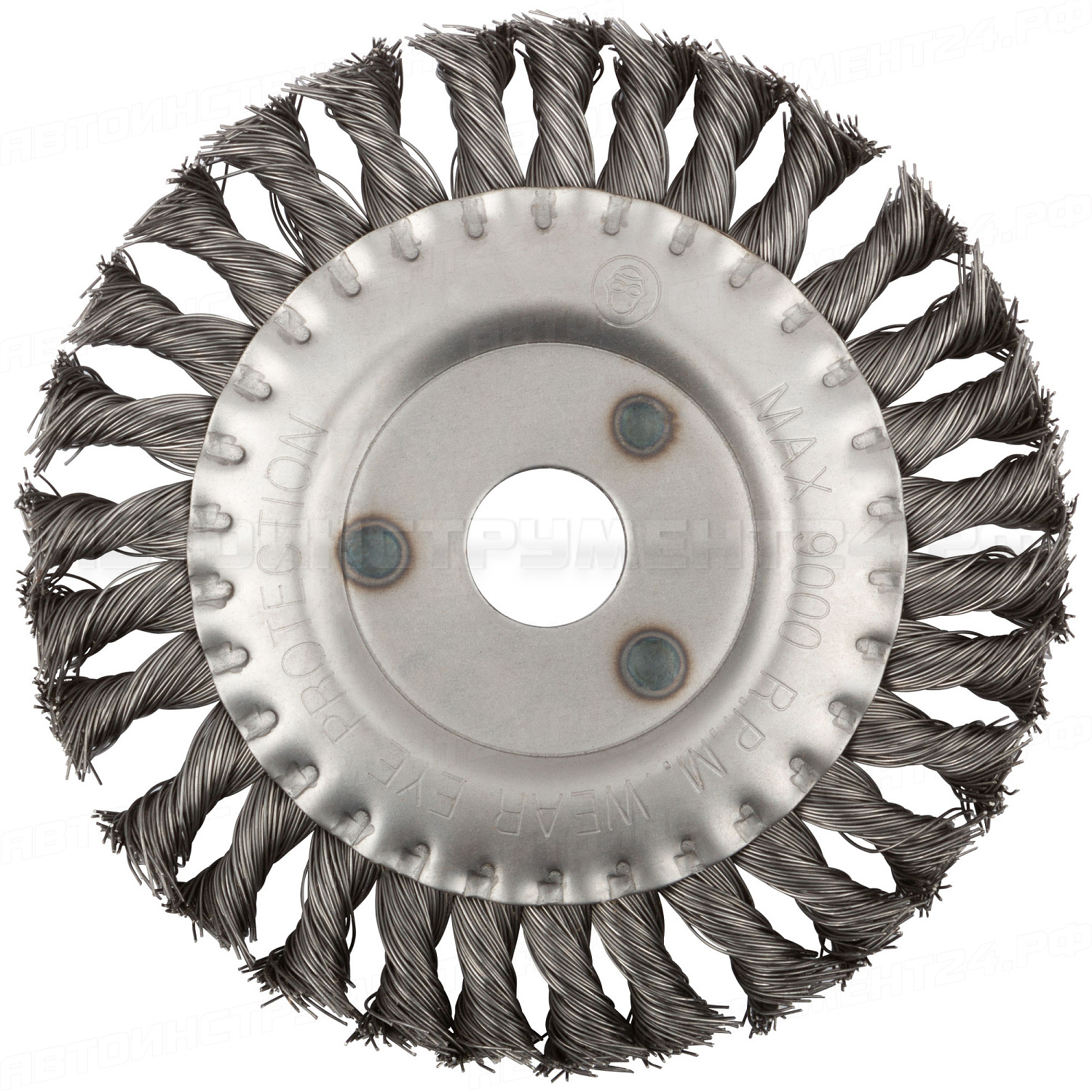 Корщетка дисковая прямая, посадочный диаметр 22,2 мм, стальная витая проволока 150 мм