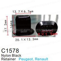 Клипса для крепления внутренней обшивки а/м Пежо пластиковая (100шт/уп.) Forsage клипса F-C1578( Peugeot)
