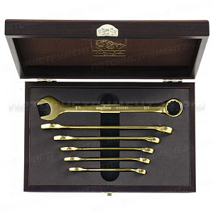 Набор ключей комбинированных “GOLD COATING” 6 предметов 10-19 мм, в сувенирной упаковке.