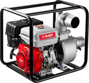 Мотопомпа бензиновая, ЗУБР ЗБМП-1600, 1600 л/мин (96 м3/ч), патрубки 100 мм, напор 28 м, всасывание 8 м