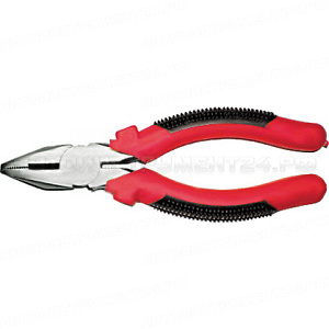 Плоскогубцы комбинированные "Стандарт" красно-черные пластиковые ручки, полированная сталь 180 мм
