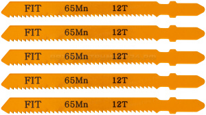 Полотна для э/лобзика по дереву, европ.хвостовик, усиленная сталь 65 Мп, 5 шт., 12 ТPI
