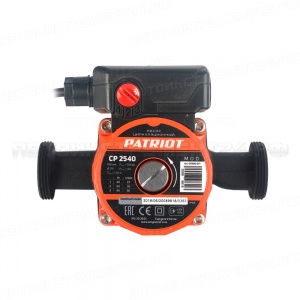 Насос циркуляционный Patriot CP 2540, 40/60/85 Вт. Напор 4 м., d - 25 мм., кабель 0,9 м, евровилка в комплекте, 315302621
