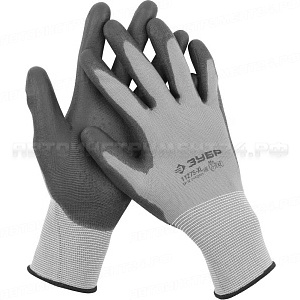 Перчатки ЗУБР "МАСТЕР" для точных работ с полиуретановым покрытием, размер L (9)