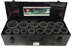 Набор торцевых 6-гранных ударных глубоких головок (14 пр 1DR 22-60 мм) Rockforce RF-8152MPB