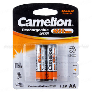 Аккумулятор AA: Ni-MH (никель-металлгидридный) 1800mAh 1,2V CAMELION /2/24/480
