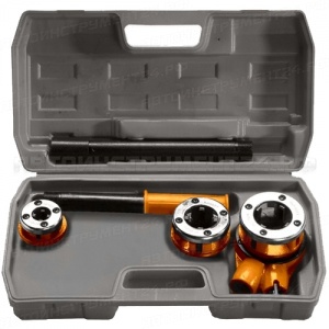 Набор клуппов 1/2"-3/4"-1"+ плашкодержатель с трещоткой, 6 предм. SPARTA