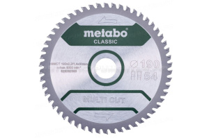 Пильн. диск MultiCutClassic 190x30 54 FZ/TZ 5° /B Metabo