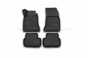 Коврики Mercedes-Benz GLA-Classe (X156) 2014 3D (полиуретан) черный НЛ NLC.3D.34.45.210k