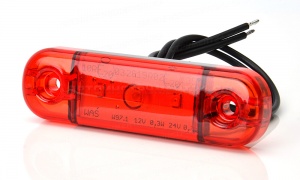 Фонарь габаритный LED 12-24V, MINI, красный (L=80мм, 3-светодиода)