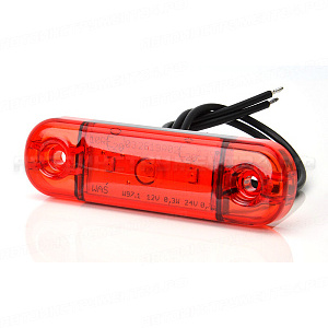 Фонарь габаритный LED 12-24V, MINI, красный (L=80мм, 3-светодиода)