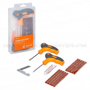 Ремкомплект для б/к шин в прозрачном кейсе AIRLINE, ATRK-8