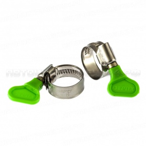 Хомуты металлические, червячные 16-25 мм, ширина 12 мм, W4, с ключом, 2 шт. Сибртех