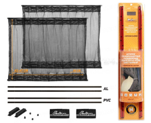 Шторки солнцезащитные раздвижные М (Д*В: 60*42-47см), цвет черный AIRLINE, ASPS-S-09