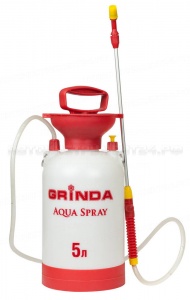 Опрыскиватель садовый GRINDA "Aqua Spray", широкая горловина, устойчивое дно, алюминиевый удлинитель, 5л